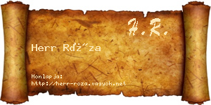 Herr Róza névjegykártya